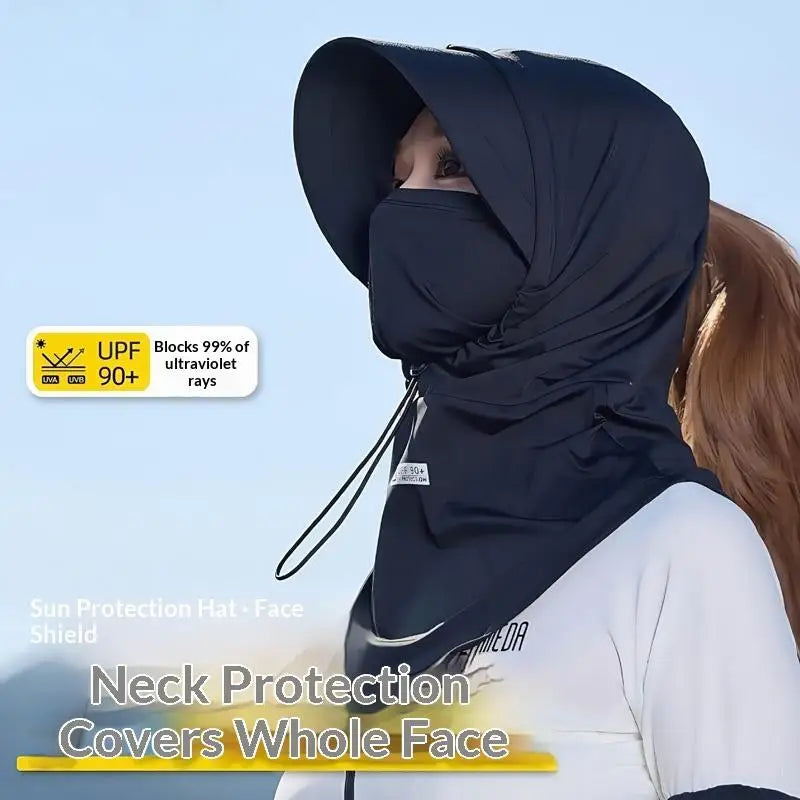 Summer Full-face Sun Hat Women Protection UV Outdoor Cycling Neck Qme