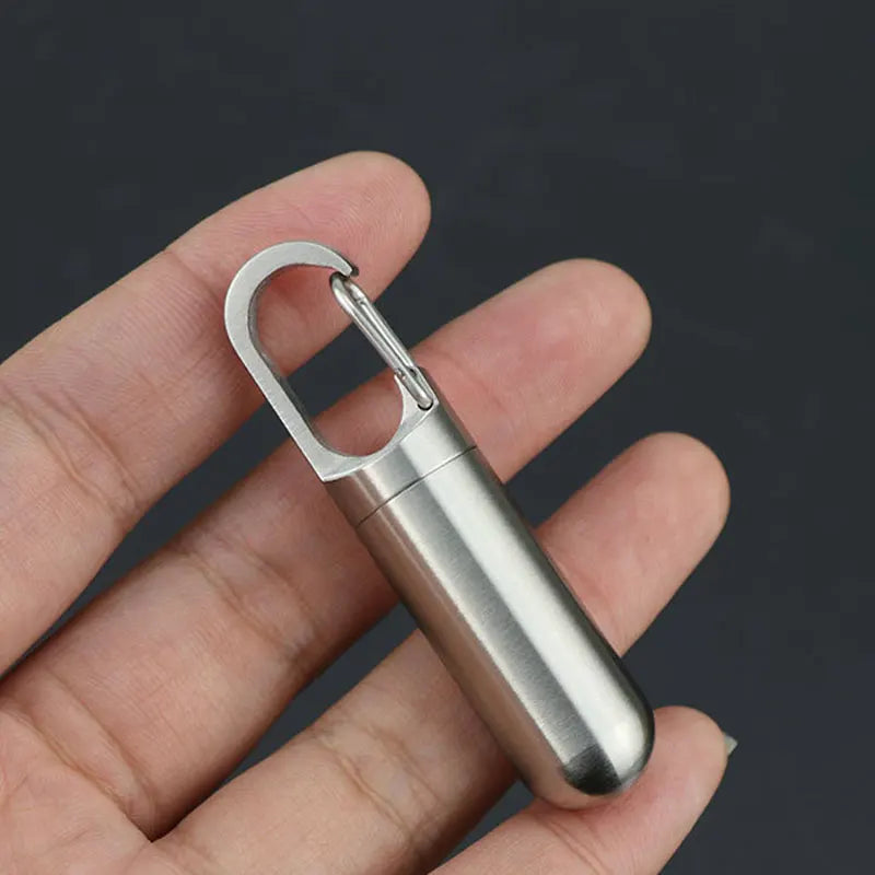 Waterproof Aluminum Alloy Pill Case Medicine Tablet Dispenser Qme