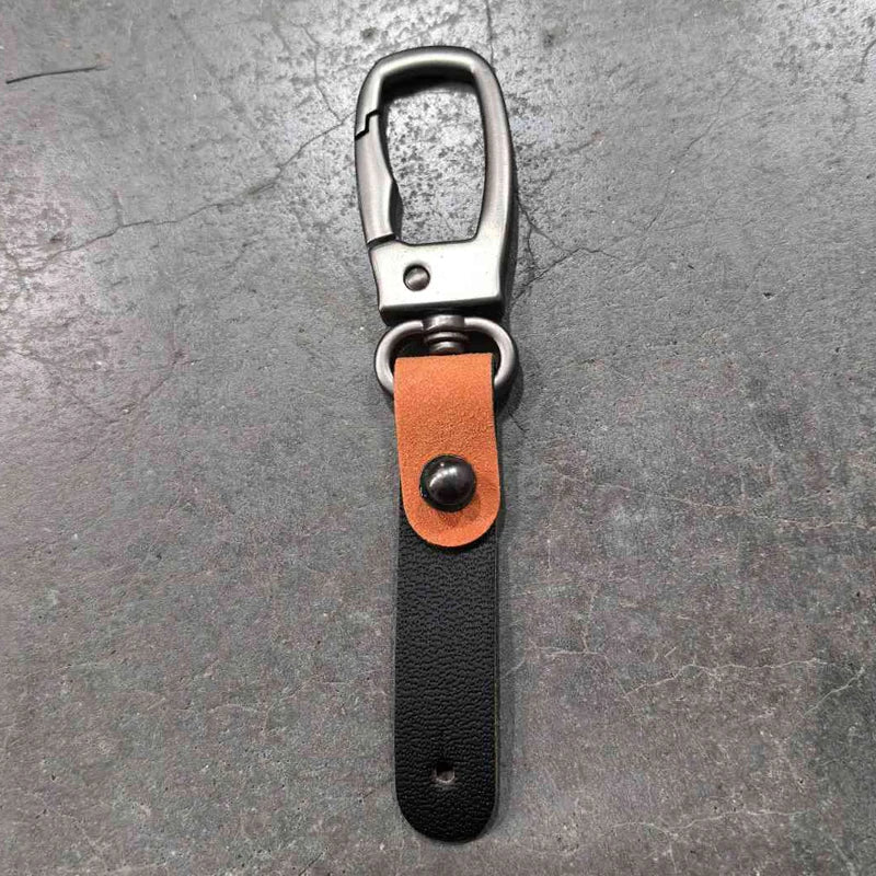 Handmade Leather Keyring Outdoor Camping DIY Car Keychain Charms Qme Brown