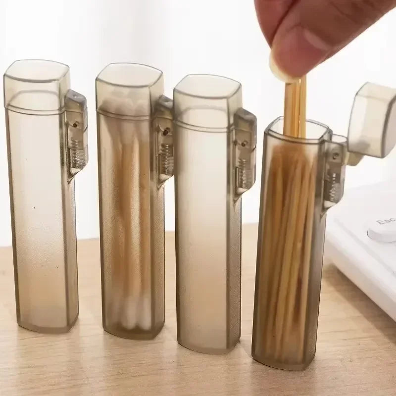 10/5PCS Portable Transparent Toothpick Holder Reusable Toothpick Storage Box Cotton Swab Case Needle Cases Restaurant Supplies Qme