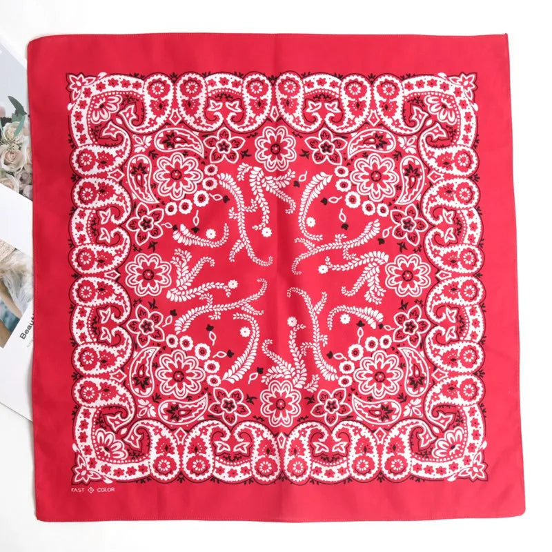 Unisex Hip Hop Women Men Bandana Scarf Punk Square Bandanas Headwear Qme A2 55-55cm