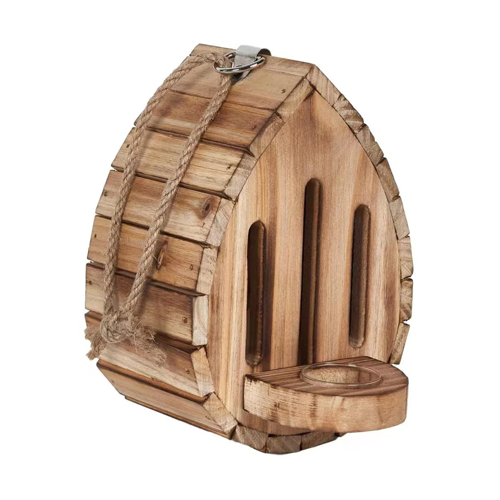 Wood Butterflies Houses with Rope Wooden Butterfly Habitat & Feeder 2In1 Hangable Decorative Nesting Box for Moths Bee Insect Qme 1PCS