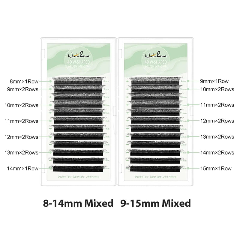 NATUHANA W-shaped 4D 5D Volume Eyelash Extensions Premade Fans W Qme