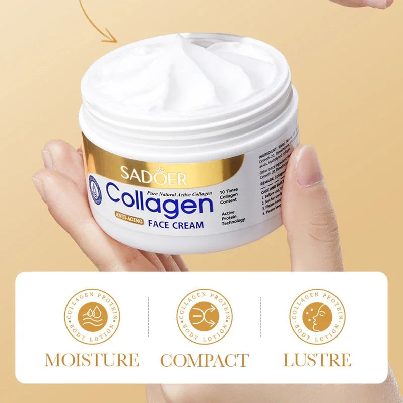 SADOER Collagen Firming Face Cream sknicare Moisturizing Hydrating Face Creams Faical Cream Beauty Face Skin Care Products Qme