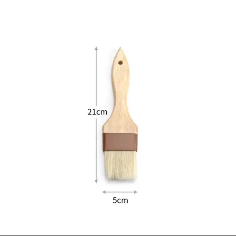 Kitchen Cooking Brushes Barbecue Oil Brush Wooden Handle Bristle Brushes Flat Pastry Baking Brush Qme L