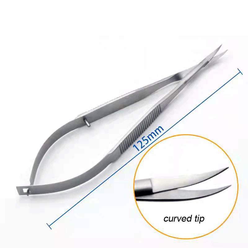 Castroviejo Corneal Scissors Capsule Membrane Titanium Stainles Steel Qme curved 1