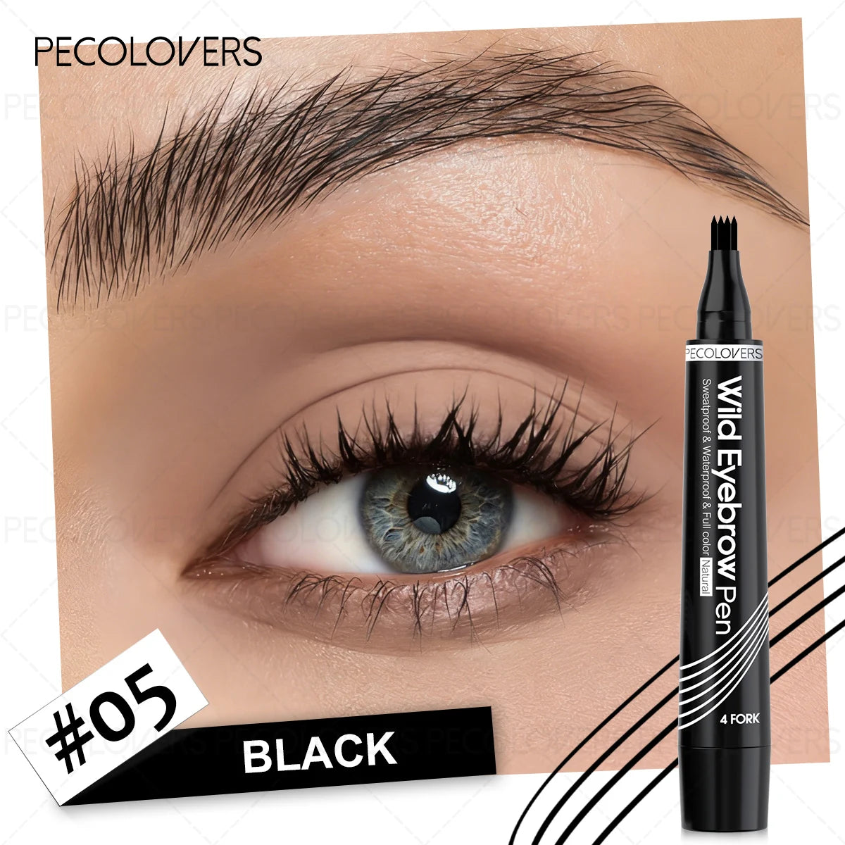Four-pronged Liquid Eyebrow Pencil Fills Gaps Eyebrows Waterproof Qme 05