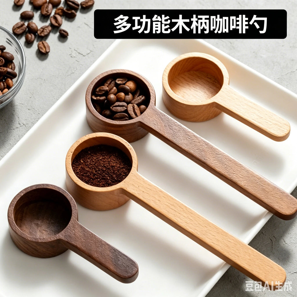 A Black Walnut Wood Coffee Measuring Spoon, Solid Wood Weight Scoop for Coffee Powder Milk Powder Precise Gram Scale Spoon Qme