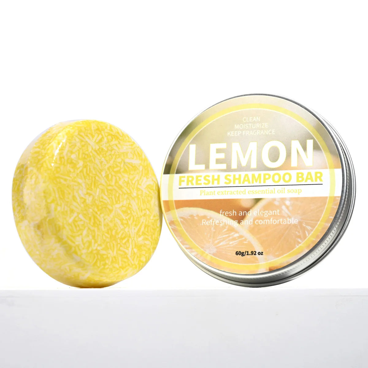 Lemon Essential Oil Shampoo Bar Fresh Fruit Essence Hair Care Soap Qme