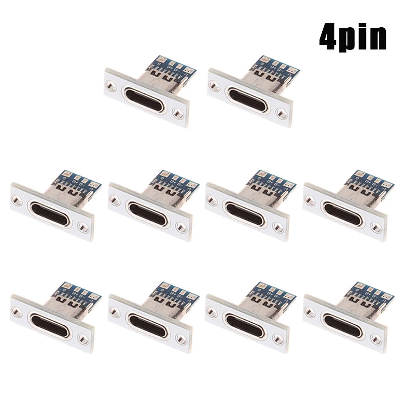 USB 3 1 C Socket Fixing Plate Type-c Jack 2Pin 4Pin Female Connector Qme 4PIN