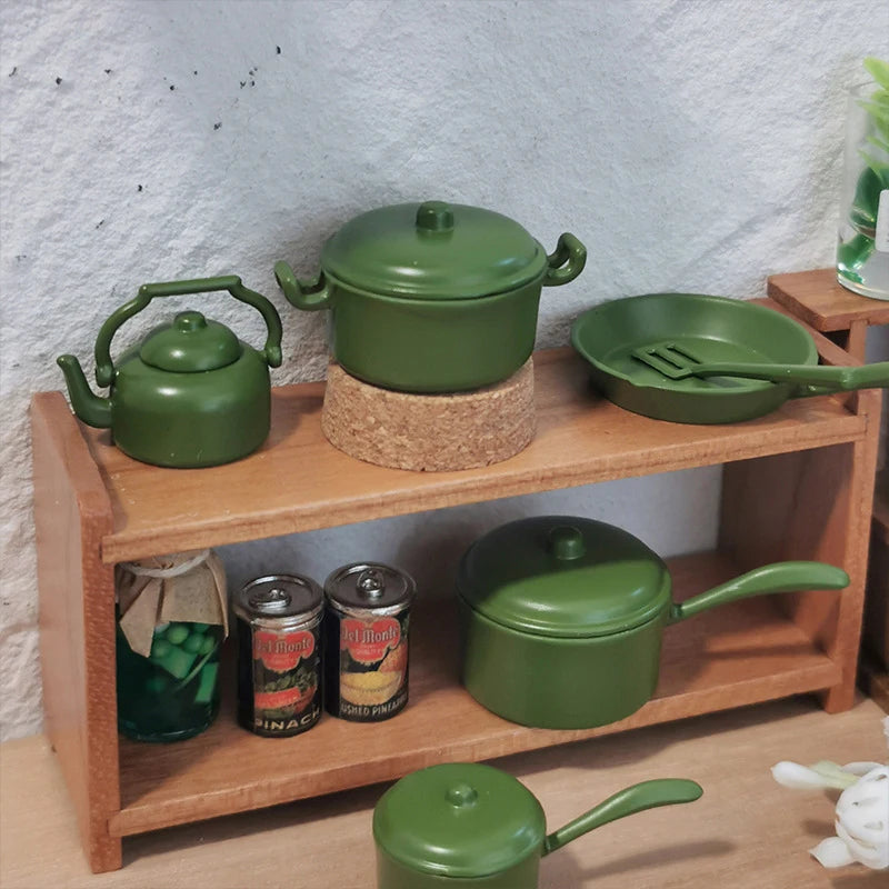 Miniature Dolls House Pot Cookware Kitchen Utensils Decorative Qme