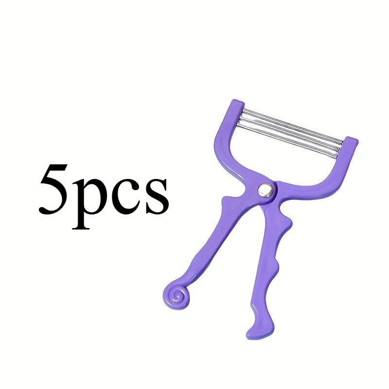 Portable Manual Hair Spring Remover for Women, Suitable for Face, Chin, Cheeks, Beard, Upper Lip - Facial Hair Remover Tool Qme Purple