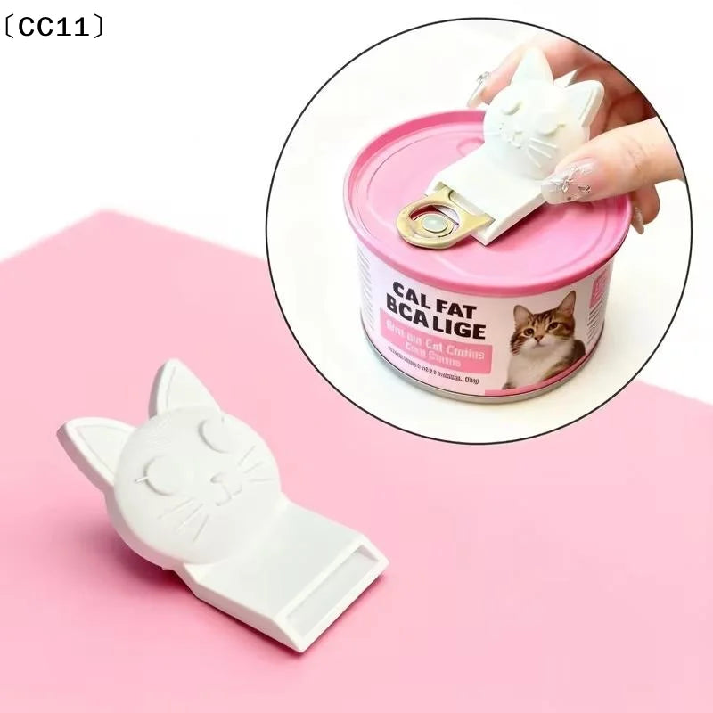 Cat Shape Pet Can Opener Portable Manual Wet Food Cans Jars Easy Ring Qme