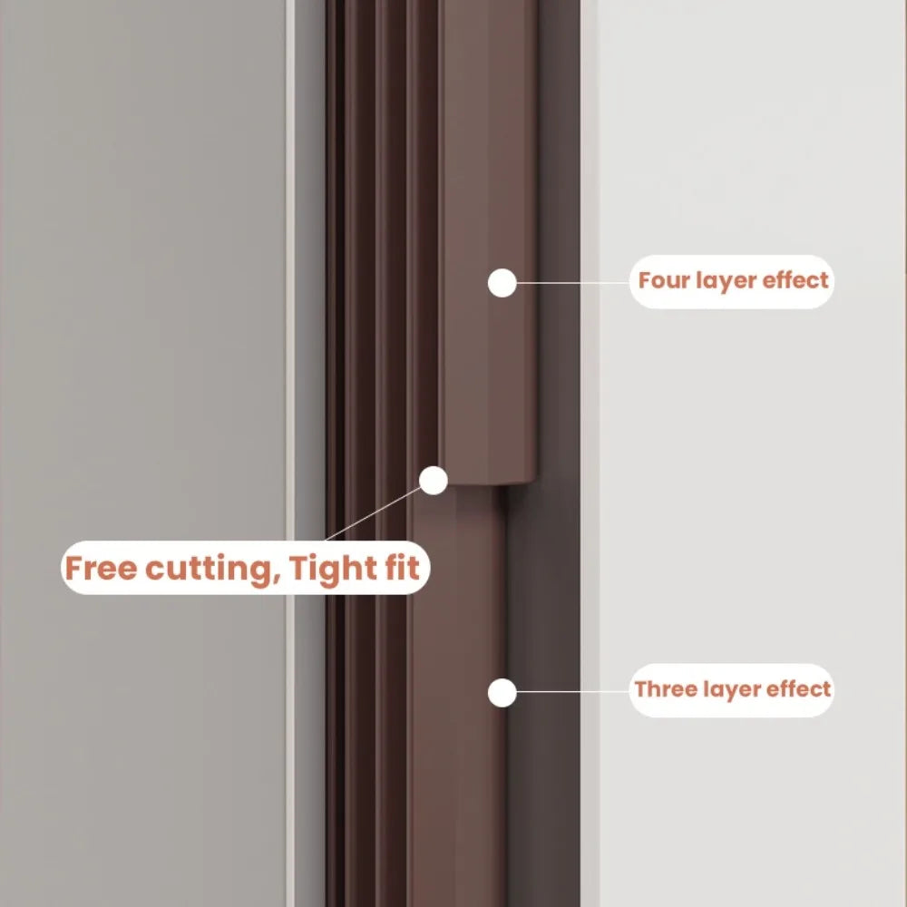 6M Door Sealing Strip Anti-theft Door Windproof Self-adhesive Sound Insulation Strip Window Gap Filling Dust-proof Sealing Strip Qme