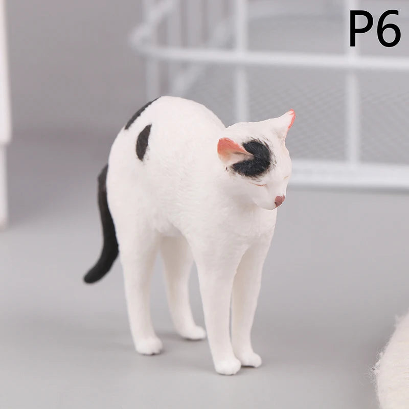 Mini Pet Cat Model Ornament Solid Simulation Animal Lying Orange Qme 6