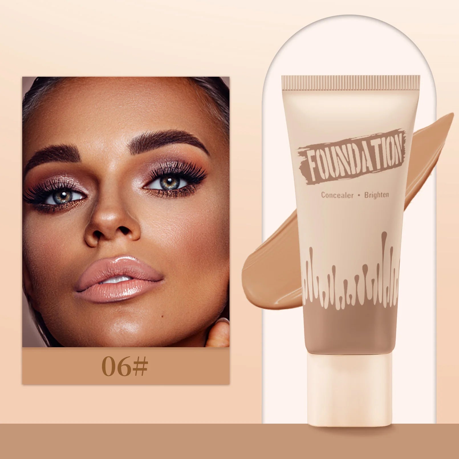 Full Coverage Foundation, Matte Finish Oil-control Liquid Foundation, Covering Blemishes And Dark Spot, Concealer Cream Qme 9516-6
