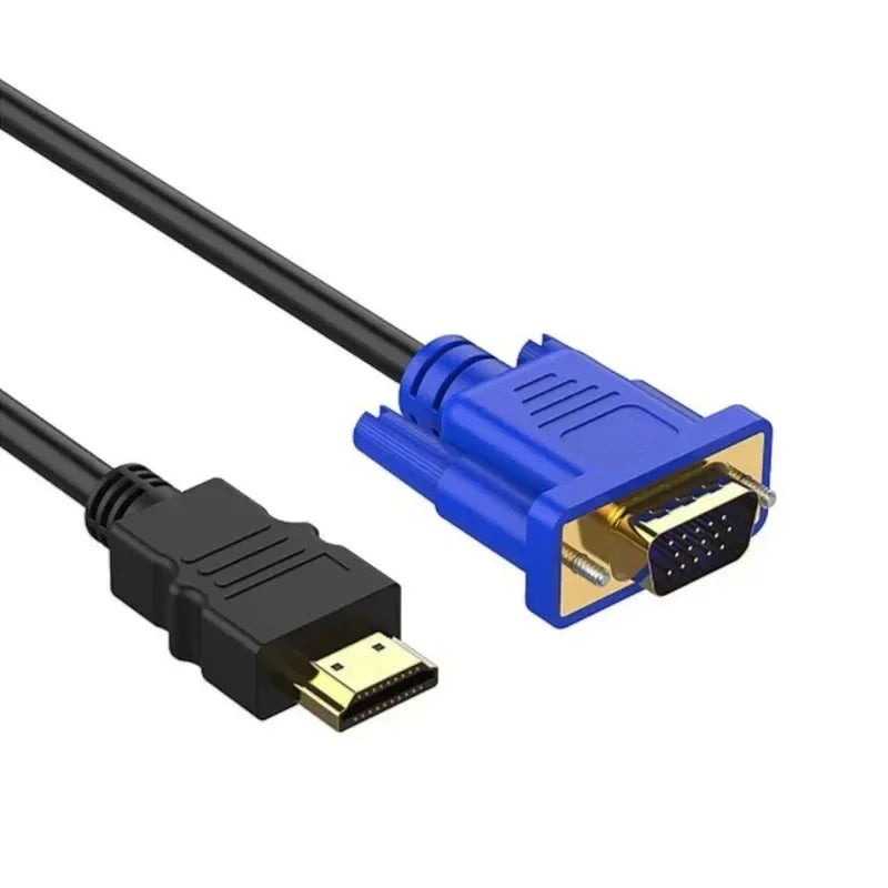 1/1.5/1.8M HDMI-compatible Cable To VGA 1080P HD with Audio Adapter Cable VGA Cable Dropshipping Plug Non-slip Desig Anti-wear Qme
