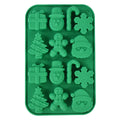 Silicone Christmas Chocolate Molds Snowflake Xmas Tree Gingerbread Qme Green