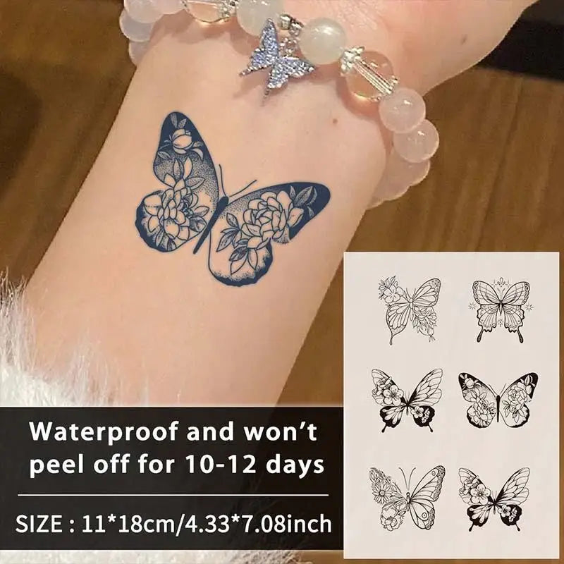 3D Butterfly Tattoo Stickers Waterproof Body Art Photography Modeling Qme