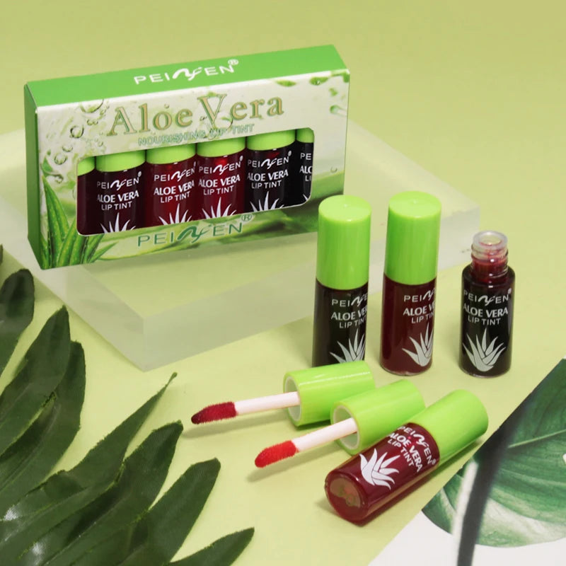6-pack Aloe Vera Tinted Lip Oil Hydrating Moisturizing Small Glaze Qme