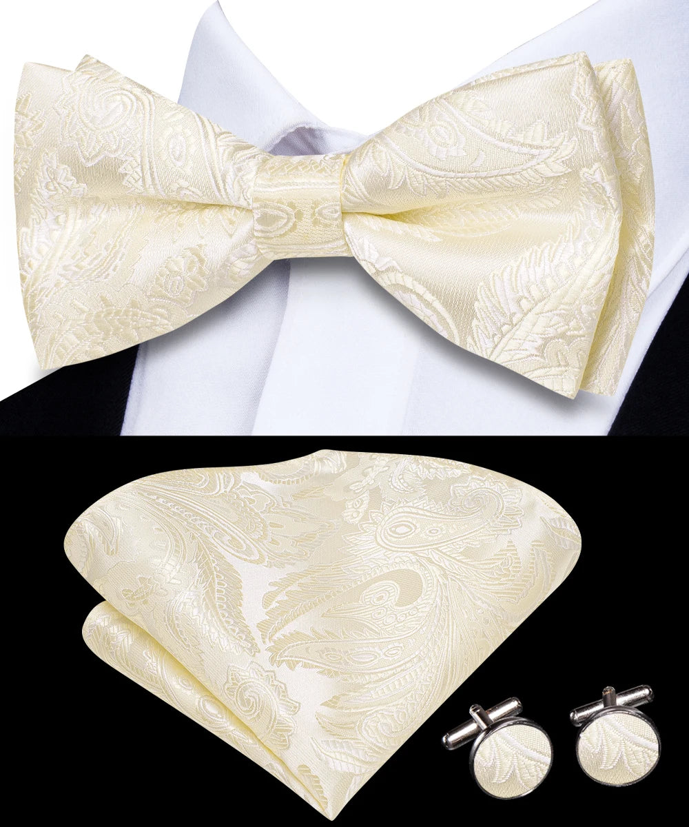 Mens Pre-tied Bowtie Red Yellow Pink White Floral Stripes Bow Tie