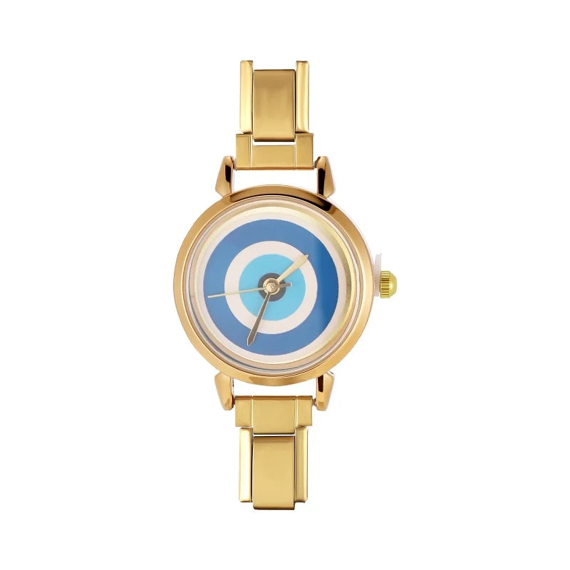 Wholesale Fashion Gold Sliver Color Round Women Watch Luxury Analog Wristwatches Reloj Mujer Girls Clock Gift（Without Box） Qme Style 9