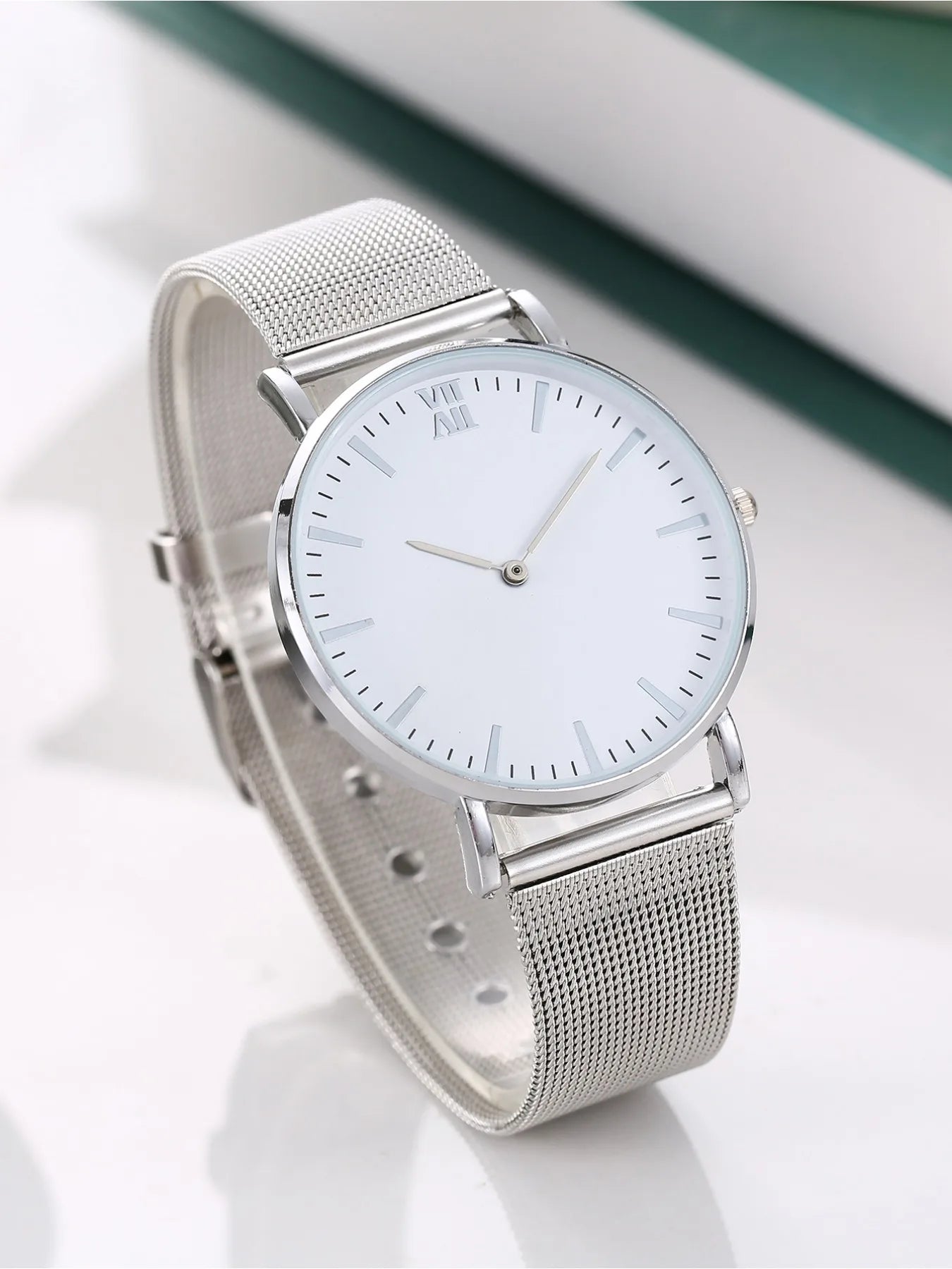 1-piece men's exquisite watch set, men's business high-end quartz men's watch Qme WHITE