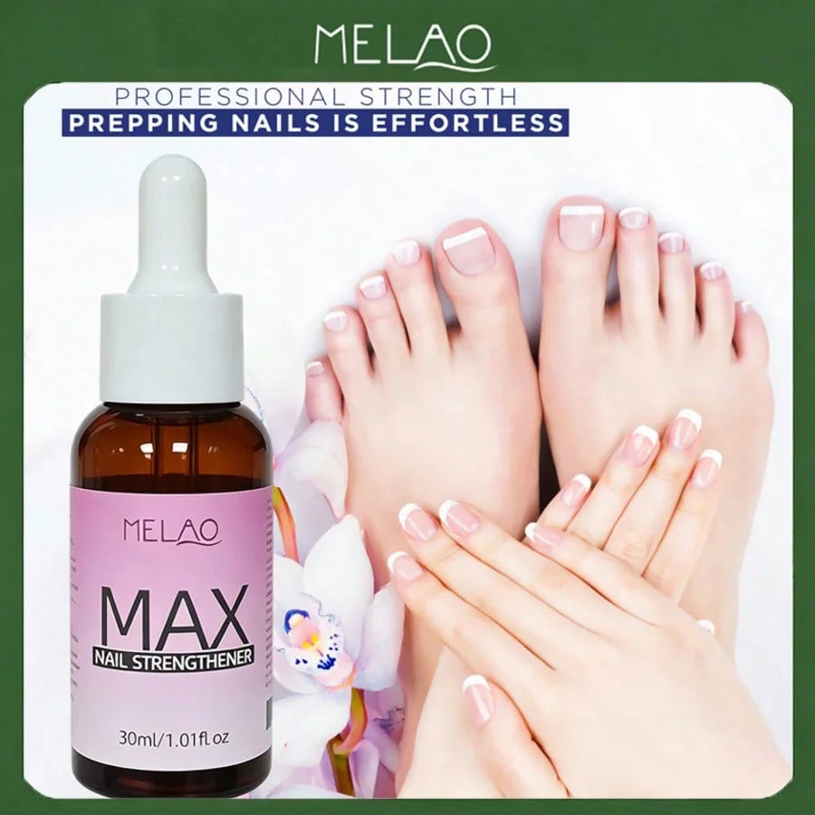 MELAO Max Nail Strengthener Serum, Nail Hardener for Weak Thin Cracked Nails, Repair Split Peeling Nails & Boost Nail Qme