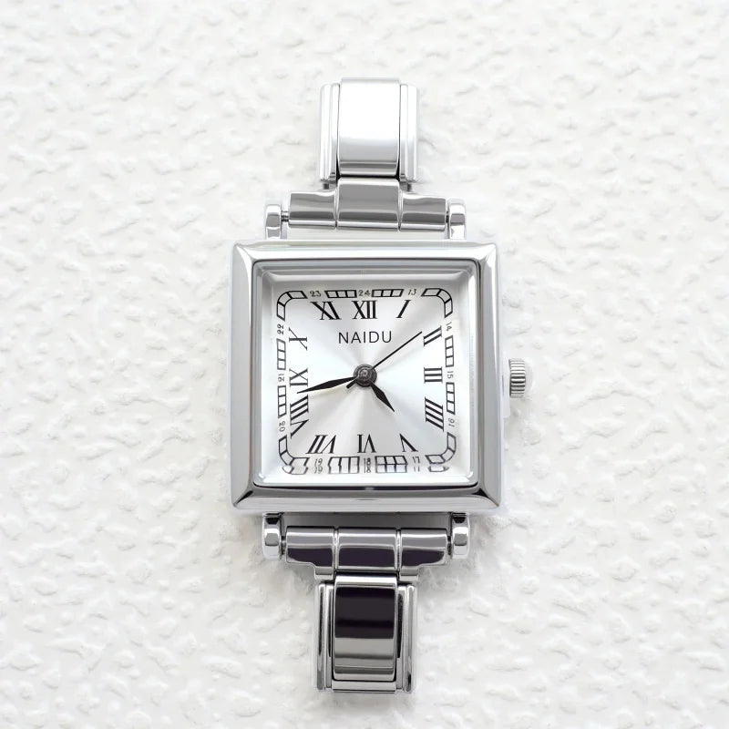 New Fashion High Quality Men Women's Stainless Steel Round and Square Watch Header Bracelet For Friend Birthday DIY Jewelry Gift Qme Style 3