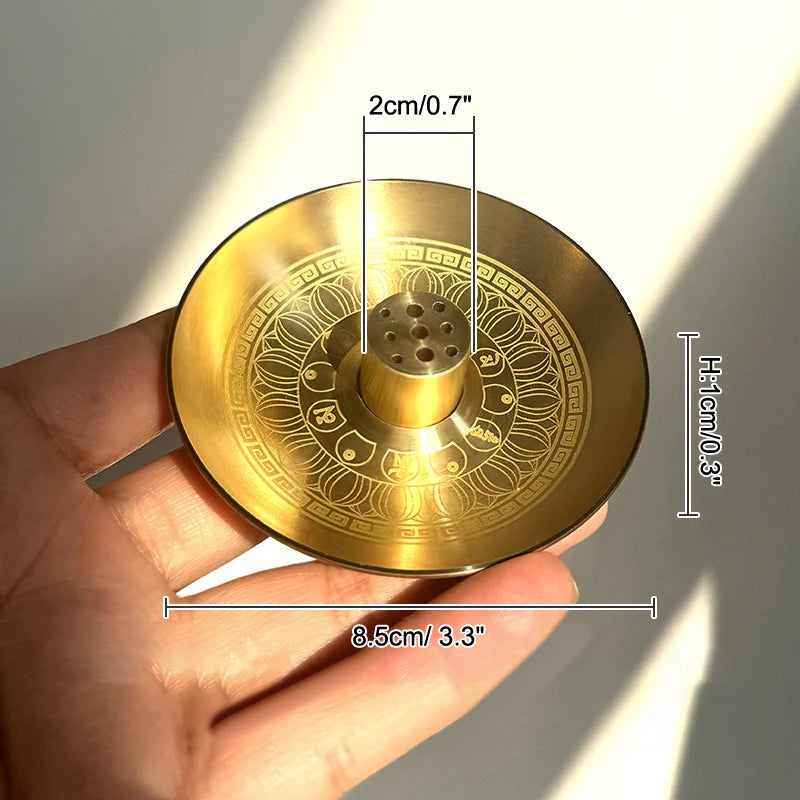 Round Incense Burner 9 Hole Holder Stick Plate Tray Palo Santo Sage Qme S