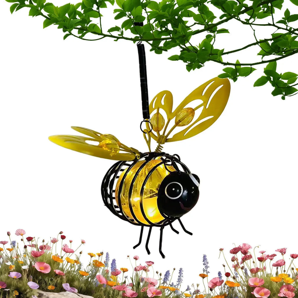 Solar Garden Light Hangable Bee-shaped Weather-resistant Ornament Led Qme