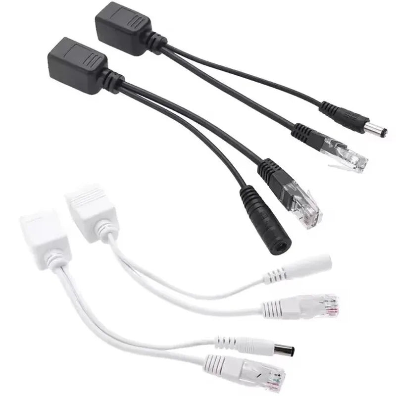 ‌10-Pack Waterproof PoE Splitter 100/1000Mbps 48V Input 12V Output RJ45 for Security Systems Qme