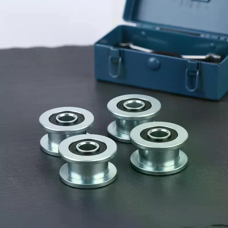 1 M8 M10x35x20mm H-groove Pulley Belt Groove Roller 6000-2RS Bearing Qme