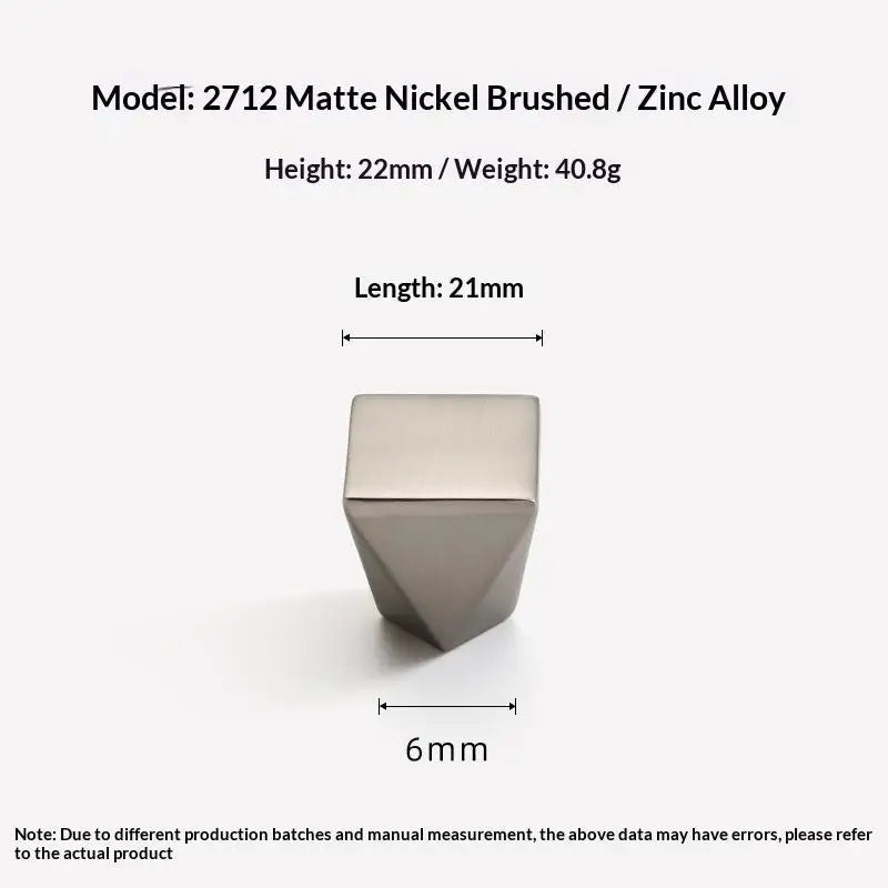 Geometric Design Drawer Cabinet Door Single-hole Square Handles Solid Zinc Alloy Simple Furniture Wardrobe Small Handle Qme B