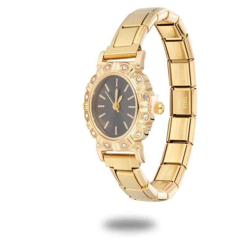 Fashion Wholesale Zircon Series Stainless Steel Watch Bracelet Men Womens 9mm DIY Italian Charm Bangle High Quality Jewelry Gift Qme Style 18