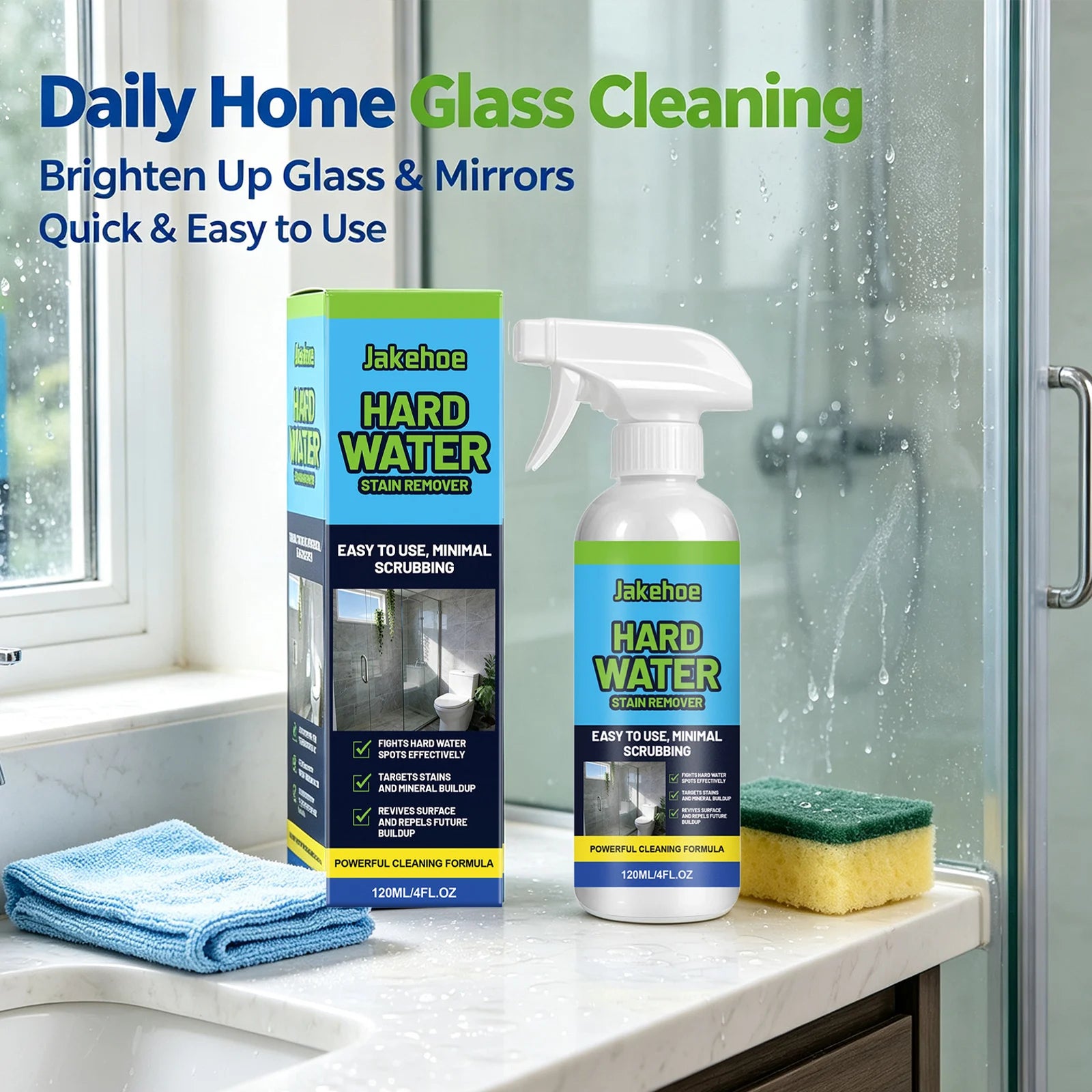 Scale Cleaning Spray Dissolve Limescale Water Spots & Mineral Buildup Remove Yellow Restore Glass Luster Household Glass Cleaner Qme