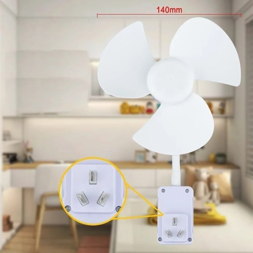 Indoor Ceiling Fan Household 5 Blade Socket Fan With Switch Strong Winds Mini Play Plug Fans Summer Qme 3 blade