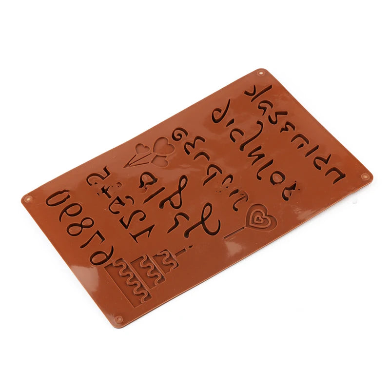 1Pc 3D Hebrew Letters Arabic Numbers DIY Silicone Chocolate Mold For Baking Cake Bakeware Mould Decorating Tools Qme