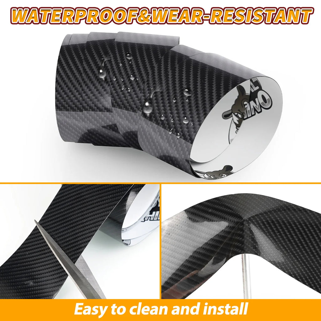 5D Carbon Fiber Car Door Sill Stickers Scratchproof Auto Bumper Strip Protect Tape - Durable Car Stickers for Vehicle Protection Qme