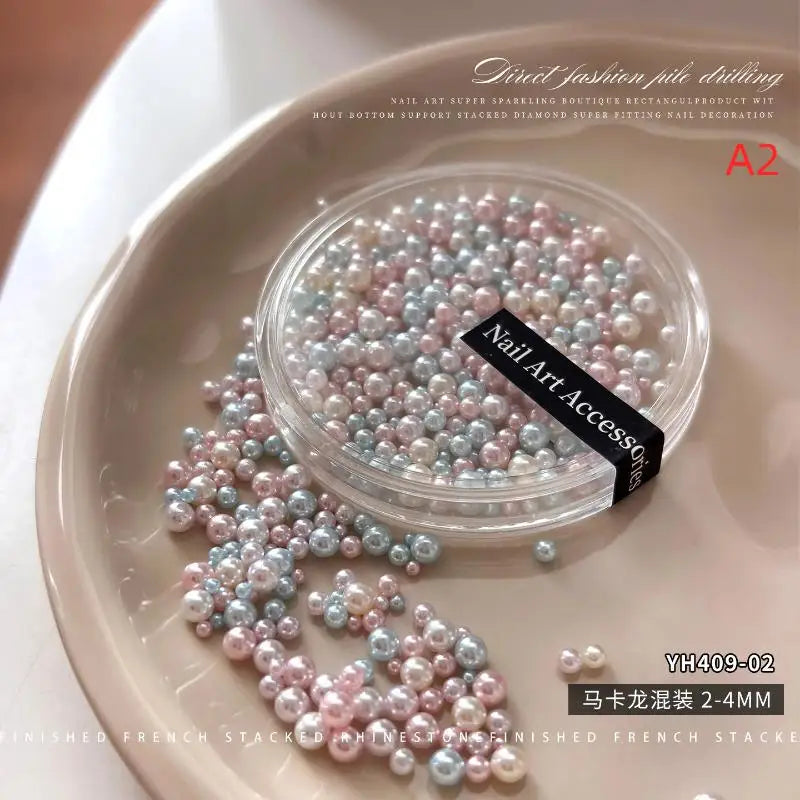 Creative 2- Pearl Resin Charms Nail Art Projects Unique Manicure Qme A2