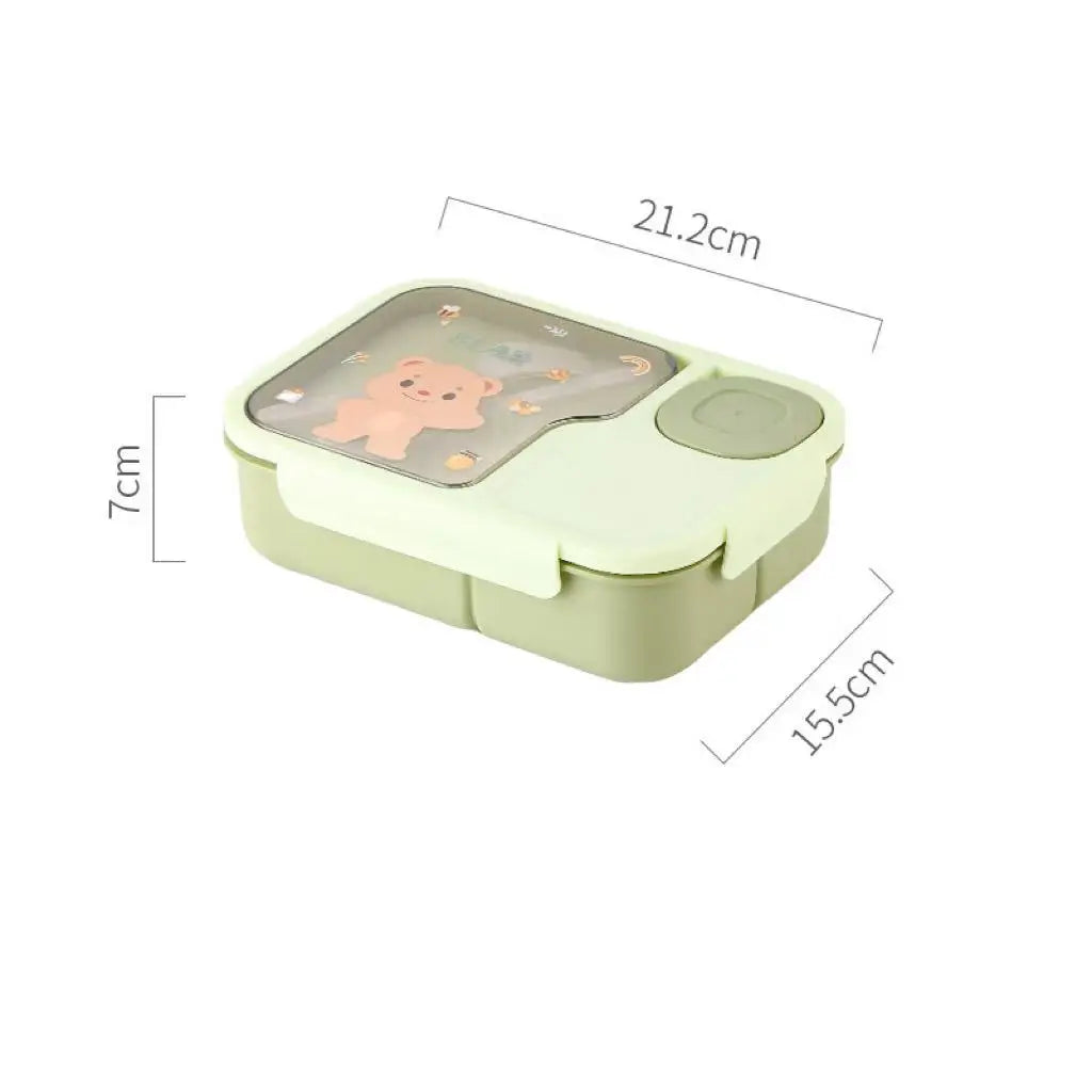 Cute Kids Lunch Box Microwave Insulated Bento Tableware Sauce Qme green 8 inch