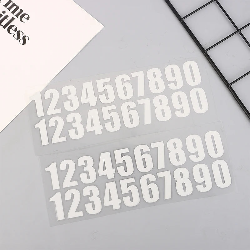 Car Reflective 0-9 Numbers Sticker Temporary Parking Phone Remarks Qme A