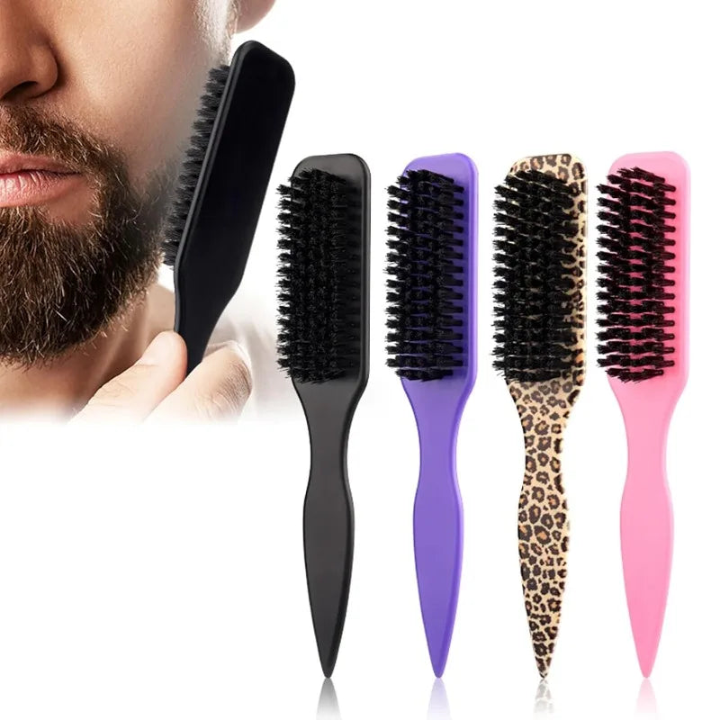 Men's Beard Brush Hair Clipper Boar Bristle Mustache Grooming Tool Qme