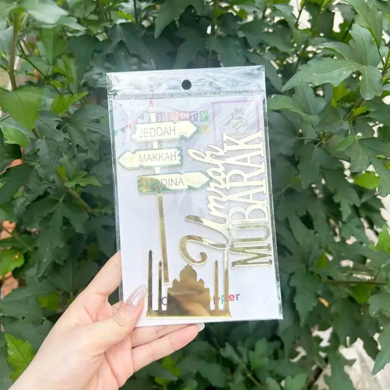 Birthday Cake Charms Personalized Umrah Mubarak Hajj Letter Topper Qme