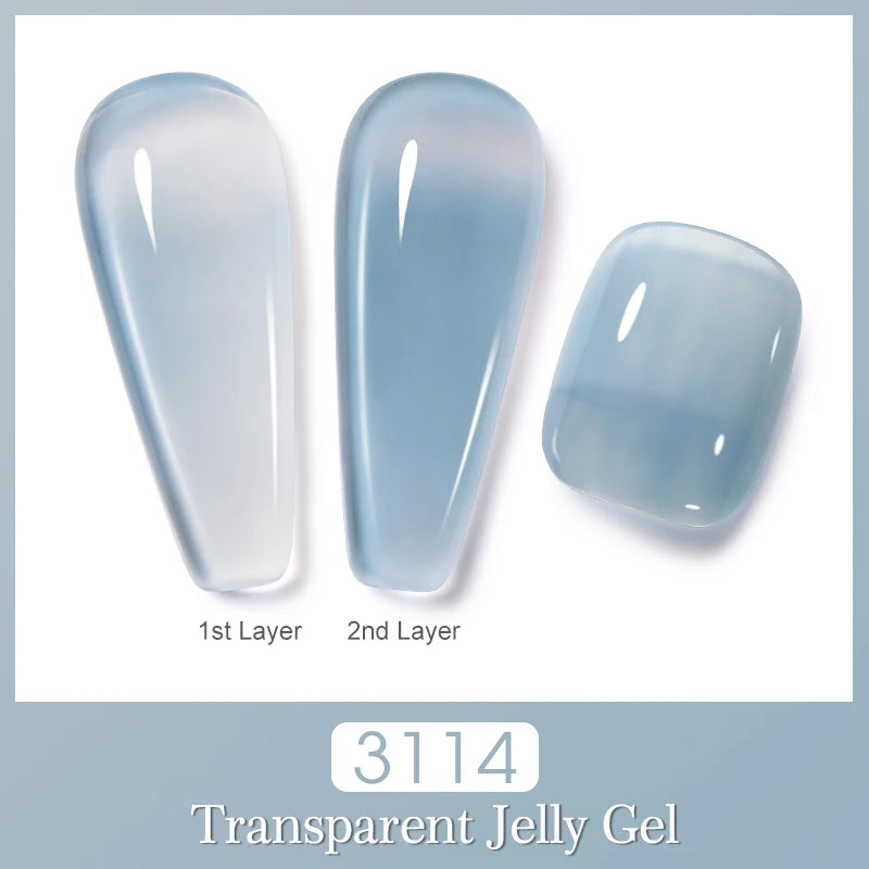 Arte Clavo Jelly Gel Polish Semi-transparent Pink Nude Clear DIY Nail Qme 3114