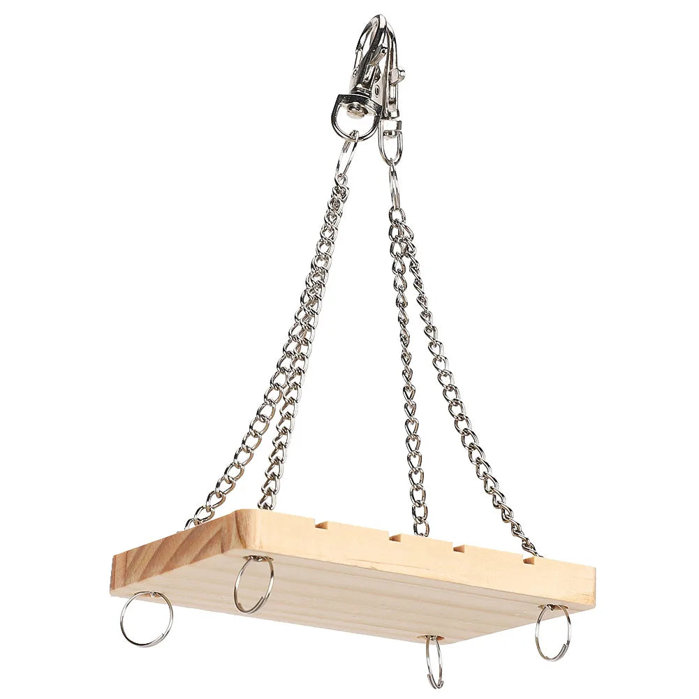 Wooden Hamster Swing Hammock Hanging Cage Toy Small Pet Exercise Bed for Hamster Gerbil Mouse Cage Accessories Chew Molar Toy Qme