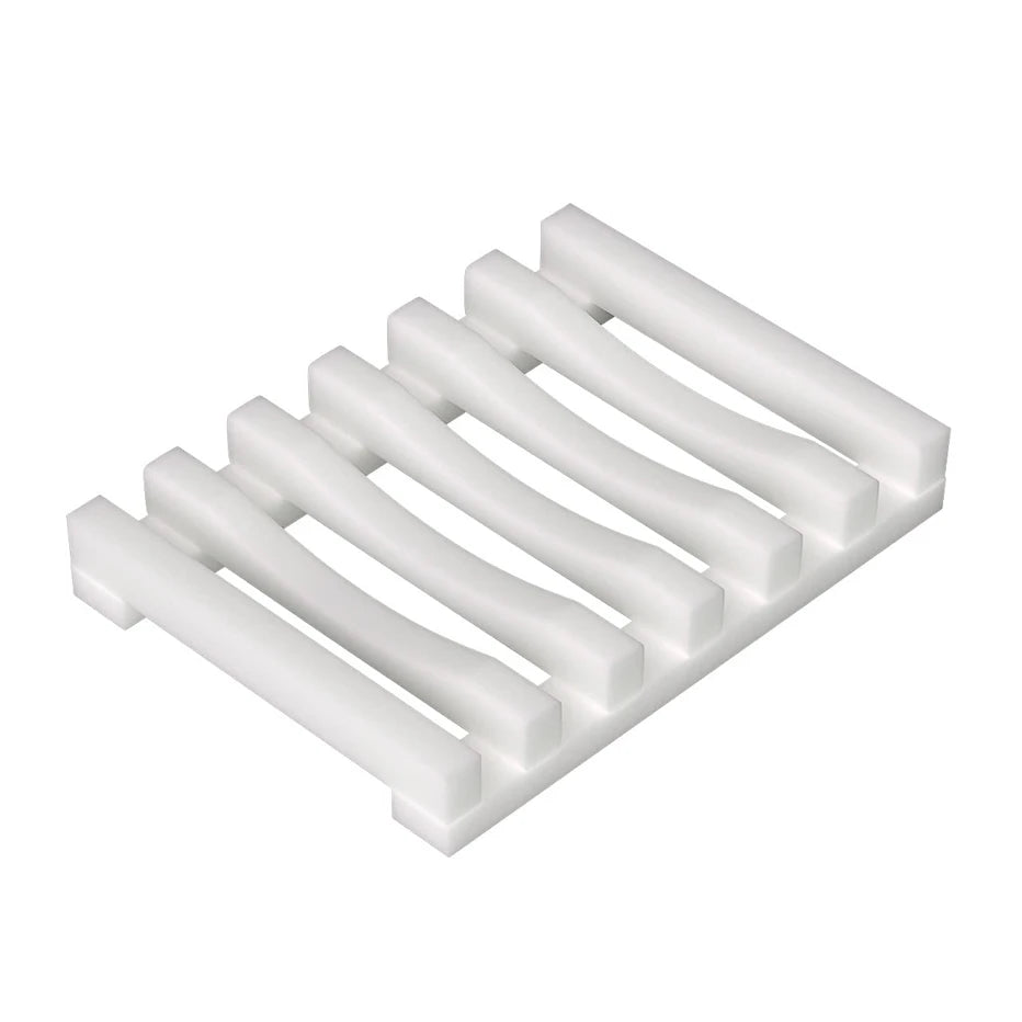 Flexible Silicone Soap Holder Hollow Design Bar Soap Dish Bathtub Kitchen Soap Saver Drainer Sponges Scrubber Display Qme white