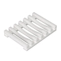 Flexible Silicone Soap Holder Hollow Design Bar Soap Dish Bathtub Kitchen Soap Saver Drainer Sponges Scrubber Display Qme white