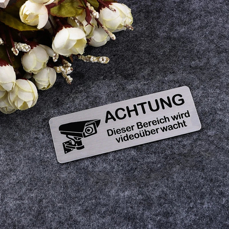 Aluminum Watch Video Surveillance Warning Sign Private Camera Qme A