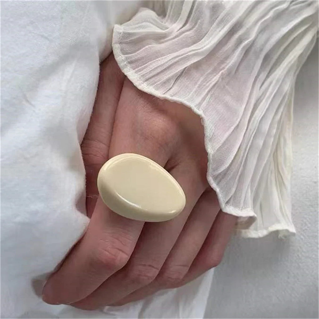 Fashion Y2k Vintage Wide Large Chunky Rings for Women Crystal Resin Geometric Irregular Stacking Wear Jewelry New Solid Rings Qme